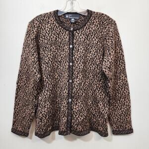 Vintage INTI for George Alexander floral print baby alpaca silk cardigan size L